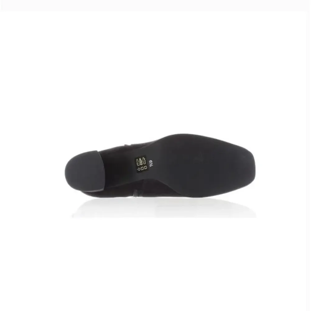 Marc Joseph Madison Boots 7.5 Black Suede NWT Heel Buckle Capsule Academia Prep